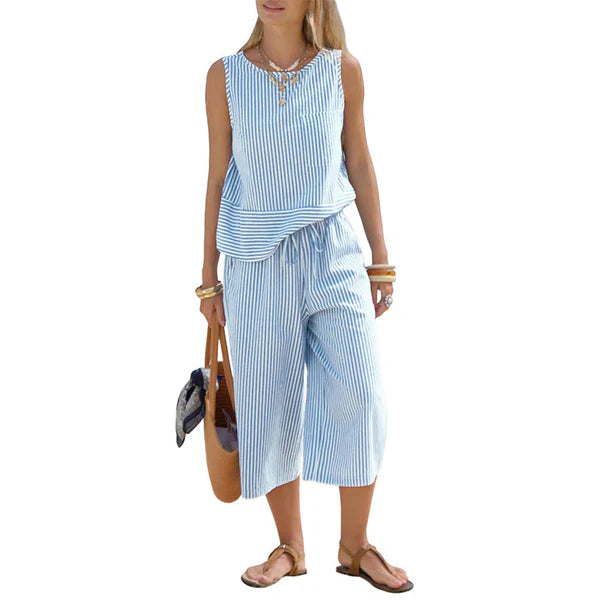 Eufemia | Completo in Cotone a Righe