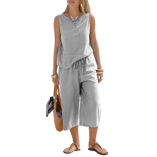 Eufemia | Completo in Cotone a Righe