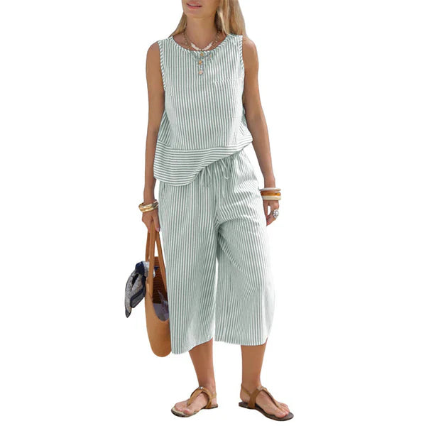 Eufemia | Completo in Cotone a Righe