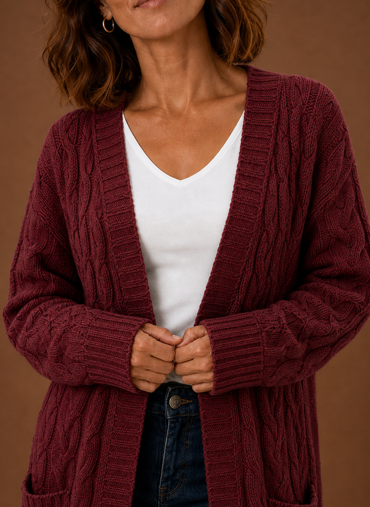 Ariberta | Cardigan Lungo con Cappuccio